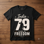 India 79 Years of Freedom Independence Day Premium Cotton T-Shirt