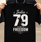India 79 Years of Freedom Independence Day Premium Cotton T-Shirt
