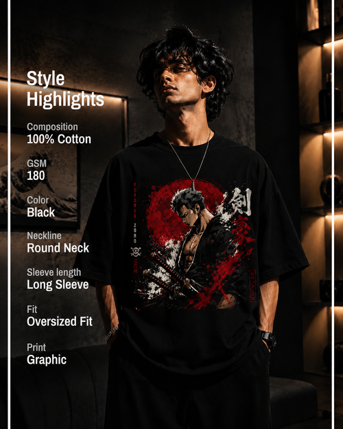 Roronoa Zoro Anime Oversized T-Shirt