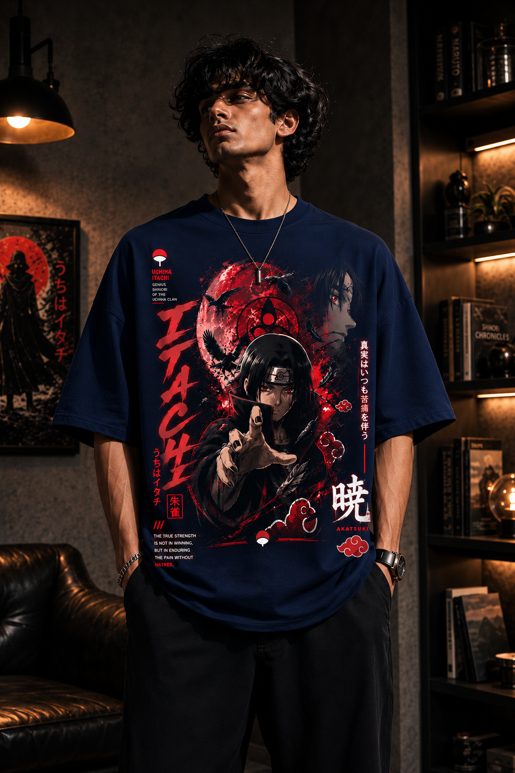 Itachi Blood Moon Oversized Anime Tee