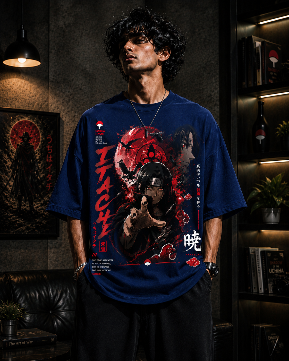 Itachi Blood Moon Oversized Anime Tee