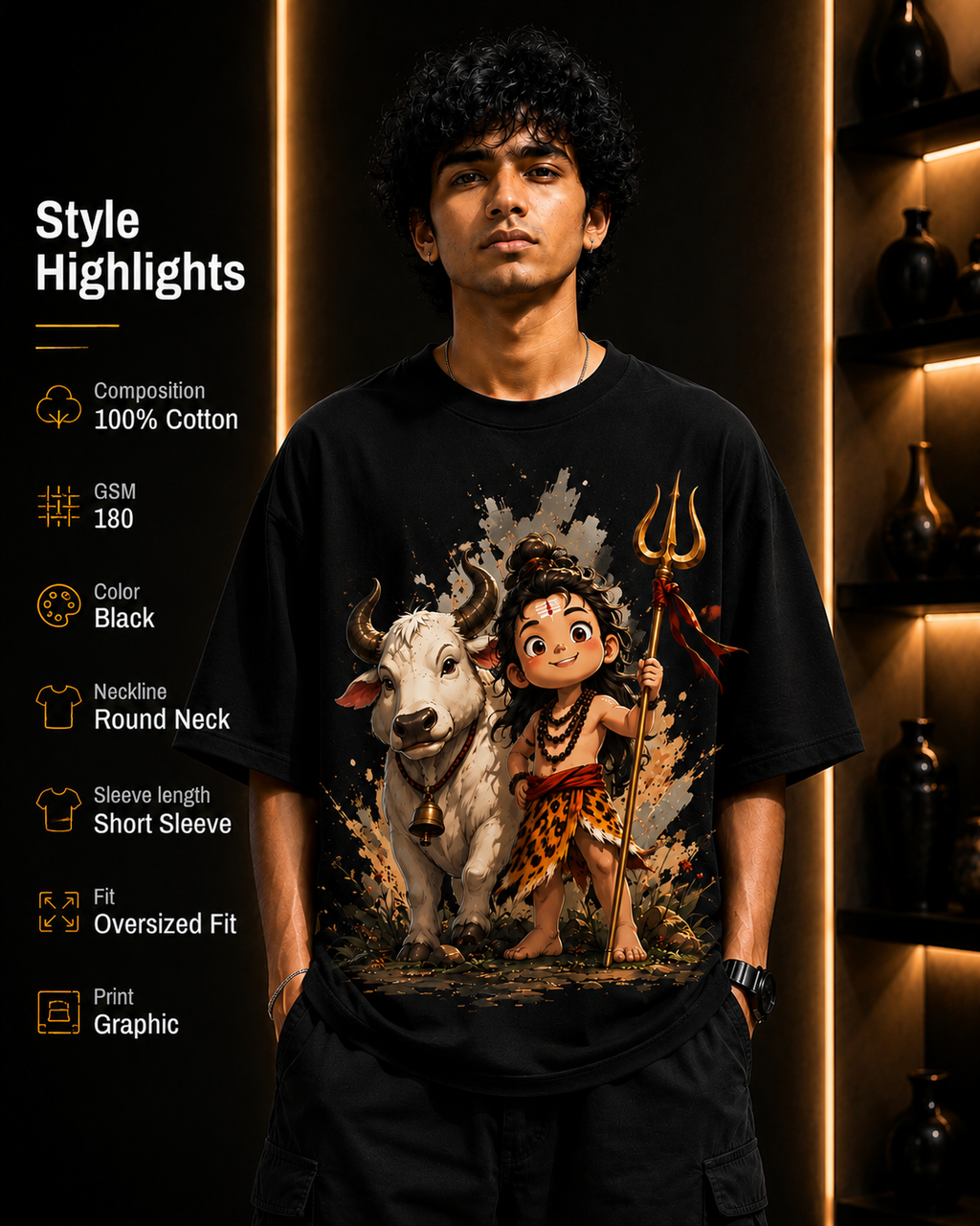 Little Shiva Oversized T-Shirt 🕉️
