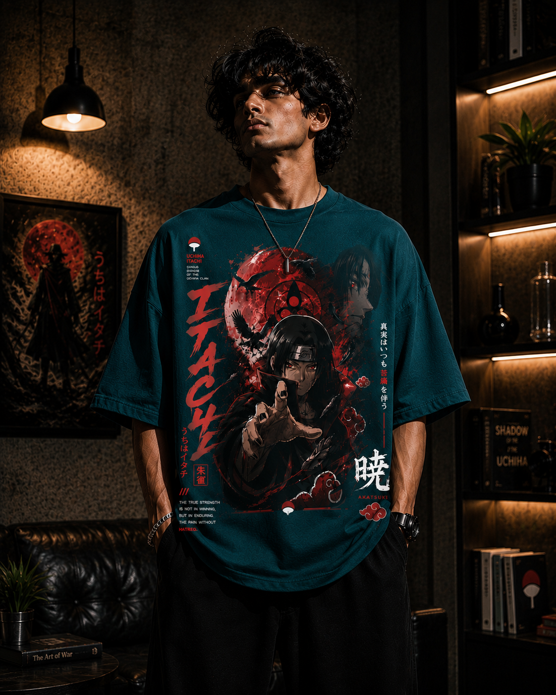 Itachi Blood Moon Oversized Anime Tee