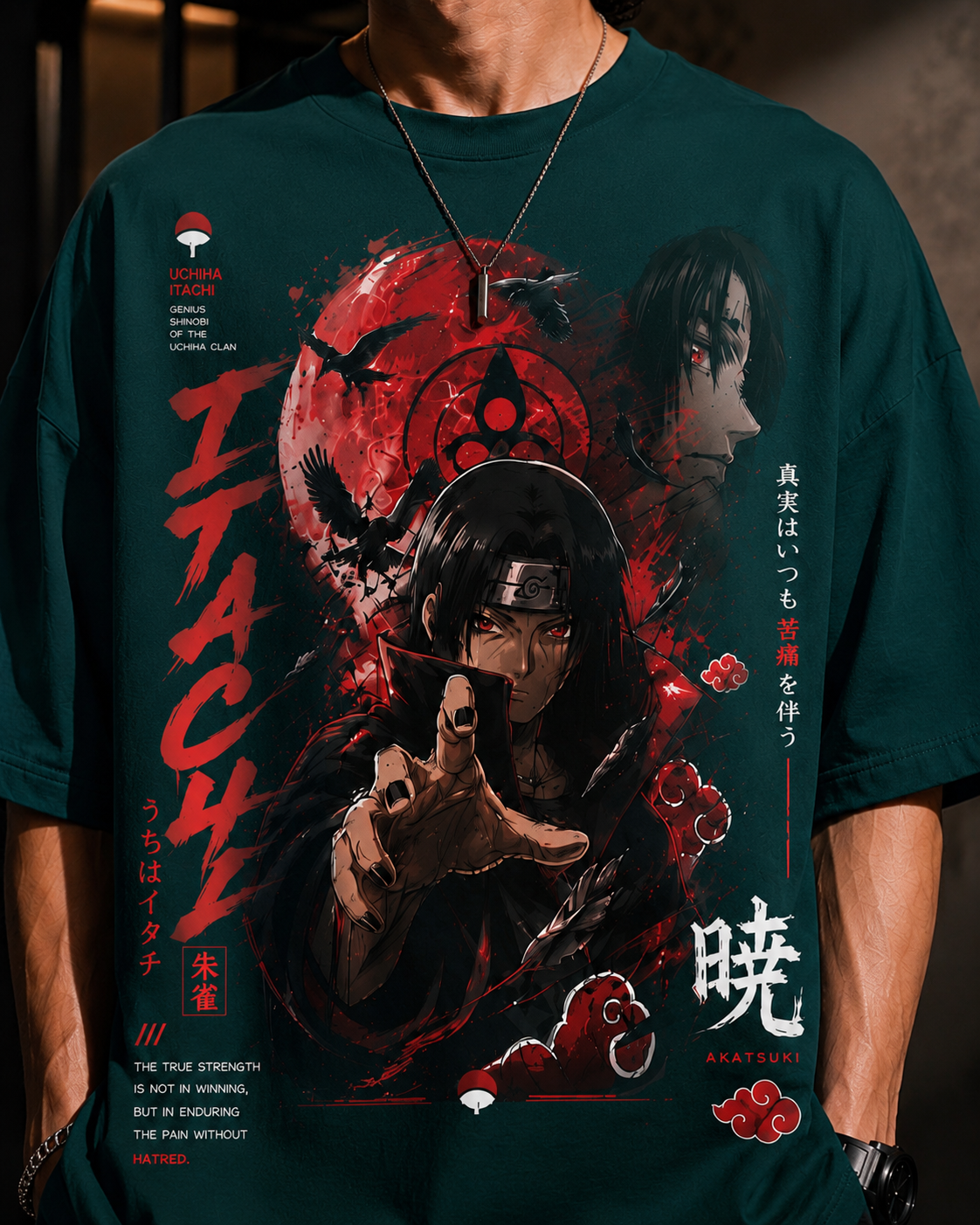 Itachi Blood Moon Oversized Anime Tee
