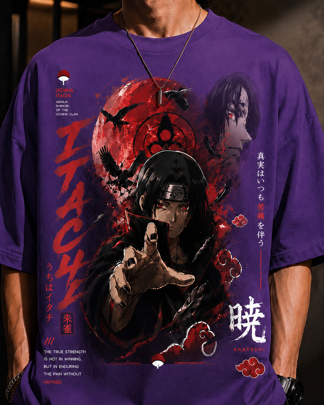Itachi Blood Moon Oversized Anime Tee